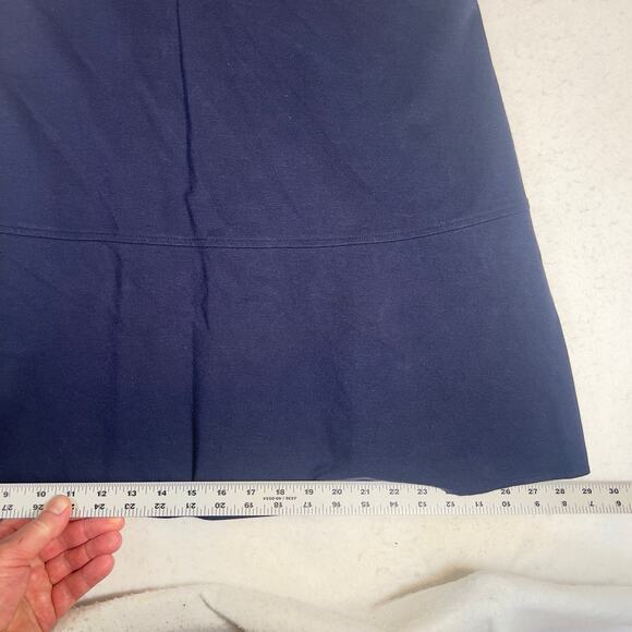 Talbots A-Line Dress Woman's 8 Peasant Rear Zip Just Above Knee ~37" L Navy Blue - Picture 8 of 11